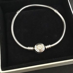 Pandora Logo 14k gold and silver bracelet